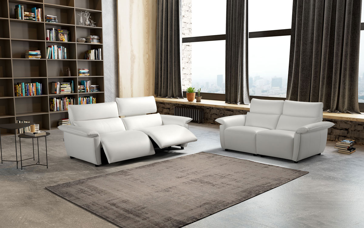 Sofa italiano relax en piel Eleganza